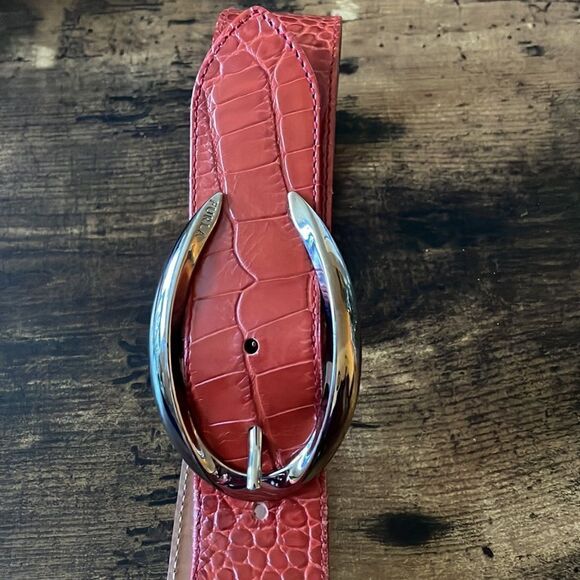 FURLA Orange Leather Statement Belt / like New - Picture 10 of 10